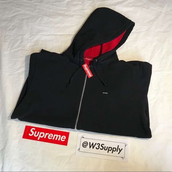 supreme contrast zip up hooded sweatshirt